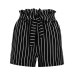 Short Femme 2019 Women High Waisted Wide Leg Short Feminino Praia Stripe Bandage Elastic Waist Shorts Feminino Plus Size