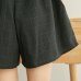 Short Pants Female Summer Shorts New Cotton Linen Wide Leg Trousers Women Casual Plus Size Loose Lace Up Elastic Waist Shorts