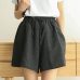 Short Pants Female Summer Shorts New Cotton Linen Wide Leg Trousers Women Casual Plus Size Loose Lace Up Elastic Waist Shorts