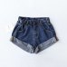 Summer 2019 women Pleat curling shorts denim hot shorts female denim casual shorts  High waist Split Hem denim shorts for women