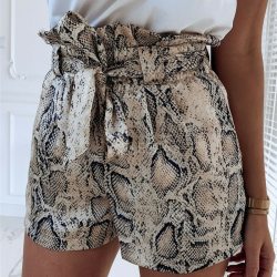 Summer Animal Snake Print High Waist Shorts Women Casual Loose Short Biker Shorts Mujer Beach Party Clubwear