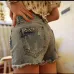 Summer Beaded Denim Shorts Female   Plus Size S~2XL Vintage Women Jeans Shorts Tassel Denim Shorts High Quality Wash Jeans