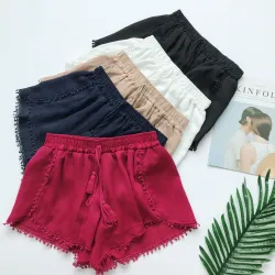 Summer Newest Style Fashion Vintage Elastic High Waist Female Chiffon Shorts Women Casual Shorts Boho Beach Trousers girls Short