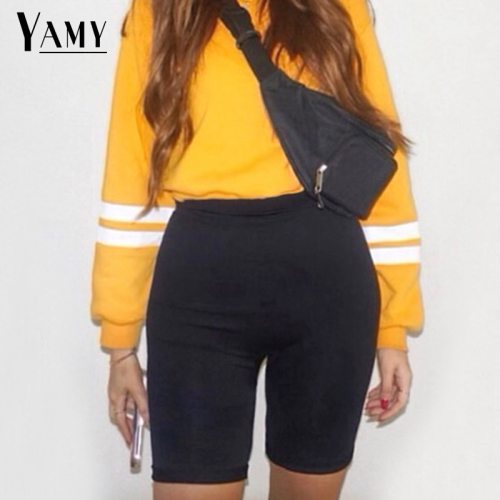 Summer Vintage White Solid Skinny Cotton White Black Biker Shorts Women Sexy High Waist Black Shorts Feminino