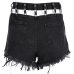 Sweetown Punk Summer Denim Shorts Women Sexy Elelet Hollow Back Short Feminino Streetwear Pockets Zipper High Waist Short Pants