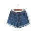 Vangull Fashion women Korean summer banana flower embroidery cotton curling plus size casual female waist denim shorts