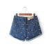 Vangull Fashion women Korean summer banana flower embroidery cotton curling plus size casual female waist denim shorts