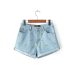 Vangull Fashion women Korean summer banana flower embroidery cotton curling plus size casual female waist denim shorts