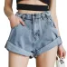 WENYUJH Vintage High Waist Crimping Denim Shorts Women 2019 Korean Style Casual Shorts Jeans Summer Hot Short Pants Women