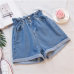 Woherb 2019 Plus Size High Waist Denim Shorts Women Casual Summer Jeans Short Elastic Waist Kawaii Ladies Shorts Femme 20839