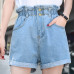 Woherb 2019 Plus Size High Waist Denim Shorts Women Casual Summer Jeans Short Elastic Waist Kawaii Ladies Shorts Femme 20839