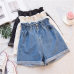 Woherb 2019 Plus Size High Waist Denim Shorts Women Casual Summer Jeans Short Elastic Waist Kawaii Ladies Shorts Femme 20839