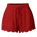 Womail Women shorts summer Fashion Lace Plus Size Rope Tie Shorts Skinny Sport Trousers Casual shorts denim color  j23