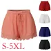 Womail Women shorts summer Fashion Lace Plus Size Rope Tie Shorts Skinny Sport Trousers Casual shorts denim color  j23