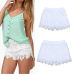 Woman Summer Lace Floral Shorts Summer New Ladies Mini Mesh Lace Crochet Flower Tiered Women Short Pants Summer Clothing