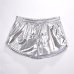 Women Shiny Metallic Hot Shorts 2019 Summer Holographic Wet Look Casual Elastic Drawstring Festival Rave Booty Shorts