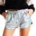 Women Shiny Metallic Hot Shorts 2019 Summer Holographic Wet Look Casual Elastic Drawstring Festival Rave Booty Shorts