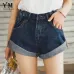 YuooMuoo Vintage High Waist Crimping Denim Shorts Women 2019 Korean Style Casual Shorts Jeans Summer Hot Short Pants Women