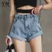 YuooMuoo Vintage High Waist Crimping Denim Shorts Women 2019 Korean Style Casual Shorts Jeans Summer Hot Short Pants Women
