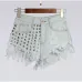 catonATOZ 1805 Women's Fashion Brand Vintage Tassel Rivet Ripped Loose High Waisted Short Jeans Punk Sexy Hot Woman Denim Shorts