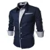 2017 new brand long sleeve shirts social male 5 colors slim fit  striped shirts plus size 3xl mens dress shirts