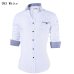 2018 Brand Design Casual Shirt Men Long Sleeve Slim Fit Cotton Dress Shirts Men Black Office Formal Men Shirt  Plus Size 5XL