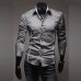 2018 New Mens Casual Shirts Slim Fit Long Sleeve Gray Male Striped Shirts Camisa Social Clothes Chemise Homme Plus Size M-3XL 50