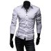 2018 New Mens Casual Shirts Slim Fit Long Sleeve Gray Male Striped Shirts Camisa Social Clothes Chemise Homme Plus Size M-3XL 50