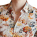 2019 Men's Shirts Retro Floral Printed Man Casual Slim Shirt Fashion Classic Men Dress Shirt  Men's Long Sleeve Brand Clothing