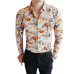 2019 Men's Shirts Retro Floral Printed Man Casual Slim Shirt Fashion Classic Men Dress Shirt  Men's Long Sleeve Brand Clothing