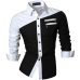 2019 Spring Autumn Features Shirts Men Casual Shirt Long Sleeve Casual Slim Fit Male Shirts Zipper Decoration (No Pockets) Z015