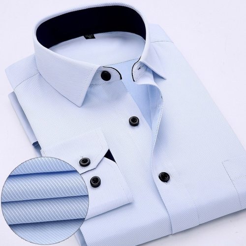 2019 Spring New Slim Dress Shirt for Men Brand Long Sleeve Solid Mens Work Shirts Fashion Square Collar Casual Formal Male Tops