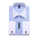 9XL 7XL 6XL Striped Men French Cufflinks Casual Dress Shirt Long Sleeved White Collar Design Style Mens French Cuff Dress Shirts