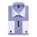 9XL 7XL 6XL Striped Men French Cufflinks Casual Dress Shirt Long Sleeved White Collar Design Style Mens French Cuff Dress Shirts