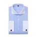 9XL 7XL 6XL Striped Men French Cufflinks Casual Dress Shirt Long Sleeved White Collar Design Style Mens French Cuff Dress Shirts