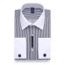 9XL 7XL 6XL Striped Men French Cufflinks Casual Dress Shirt Long Sleeved White Collar Design Style Mens French Cuff Dress Shirts