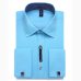 Alimens & Gentle Mens French Cuff Dress Shirt Men Long Sleeve Solid Color Striped Style Cufflink Include 2019 Fashion New