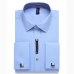 Alimens & Gentle Mens French Cuff Dress Shirt Men Long Sleeve Solid Color Striped Style Cufflink Include 2019 Fashion New