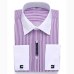 Alimens & Gentle Mens French Cuff Dress Shirt Men Long Sleeve Solid Color Striped Style Cufflink Include 2019 Fashion New