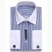 Alimens & Gentle Mens French Cuff Dress Shirt Men Long Sleeve Solid Color Striped Style Cufflink Include 2019 Fashion New