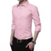 BROWON Men Fashion Blouse Shirt Long Sleeve Business Social Shirt Solid Color Turn-neck Plus Size Work Blouse Brand Clothes