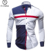 Brand New 2019 Autumn Men Casual shirt Fashion Patchwork Long Sleeve Mens Shirts Slim Fit Dress Shirt Camisa Men Clothes M-XXL