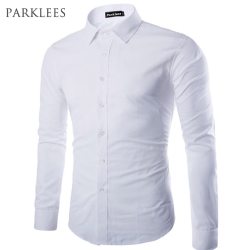 Brand White Men Shirt Long Sleeve Chemise Homme 2016 Fashion Business Design Mens Slim Fit Dress Shirts Casual Camisa Social