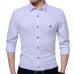 DUDALINA Embroidery Men Clothes Solid Slim Fit Men Long Sleeve Shirt Casual Men Social Shirt Plus Size Anti-wrinkle-free E51701