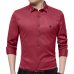 DUDALINA Embroidery Men Clothes Solid Slim Fit Men Long Sleeve Shirt Casual Men Social Shirt Plus Size Anti-wrinkle-free E51701