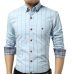 DUDALINA Shirt Male Plaid Without Pocket Men Clothes Slim Fit Men Long Sleeve Shirt Men Casual Men Shirt Social Plus Size M-5XL