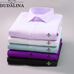 Dudalina 2019 Men Casual Long Sleeved Solid shirt Slim Fit Male Social Business Dress Shirt Brand Men Clothing Soft Comfortable