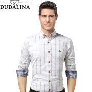 Dudalina Male Shirt Brand Clothing Mens Long Sleeve Shirt 2019 Summer  Plaid Slim Fit Shirt Plus Size Casual Shirt Men Clothes