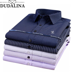 Dudalina Male Striped Shirt Brand Clothing Pocket Mens Long Sleeve Shirt 2019 Summer Slim Fit Shirt Casual Shirt Men Clothes