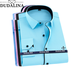 Dudalina Plus Size Camisa Social Masculina Men Shirt Long Sleeved Classical Male Shirts Formal Business Shirt Man Embroidery